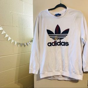 White Adidas Trefoil Sweatshirt